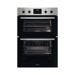 Zanussi ZKHNL3X1 Built In Double Eye Level Oven - Black and Stainless Steel