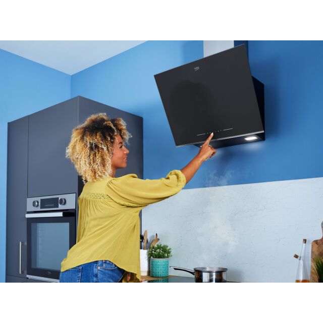 Beko BHCA66341BBH 60cm Chimney Cooker Hood - Black