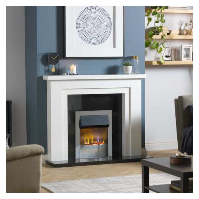 Dimplex 400000030 Portree Optiflame 3D Electric Inset Fire - Chrome