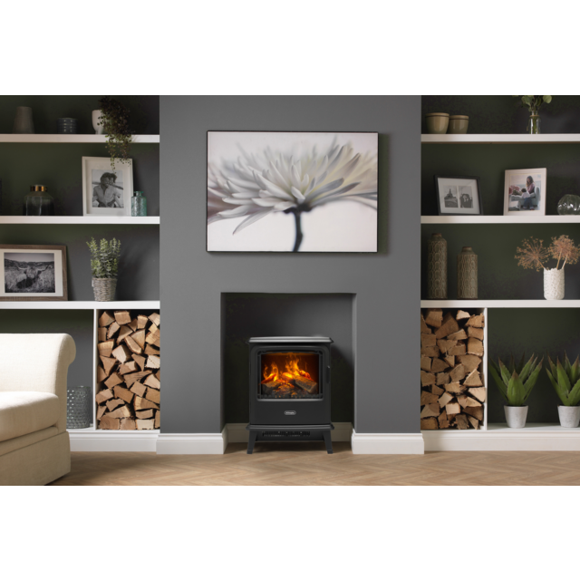 Dimplex X-059086 Bayport Opti-Myst Stove Electric Fan Heater - Matt Black