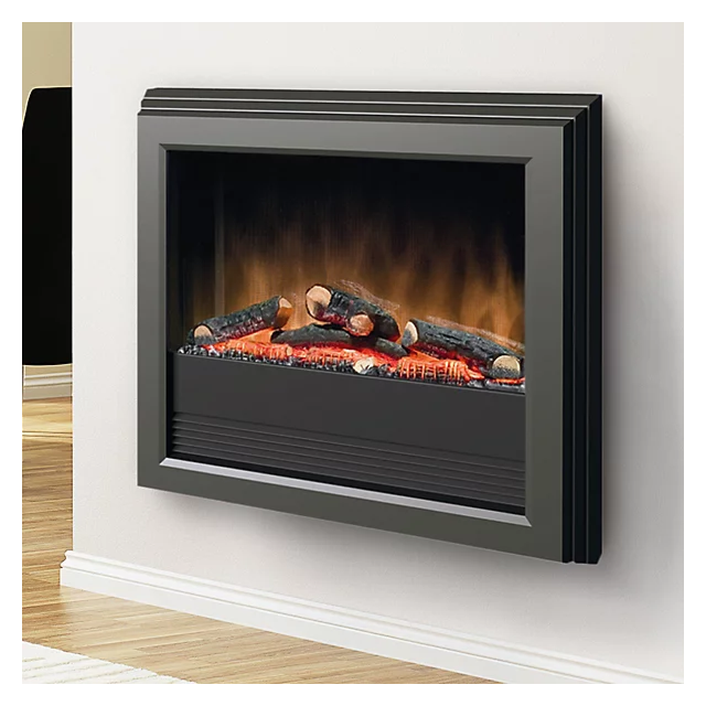 Dimplex X-061256 Bach Optiflame 3D Wall Mounted Electric Fire - Dark Grey with Black Front