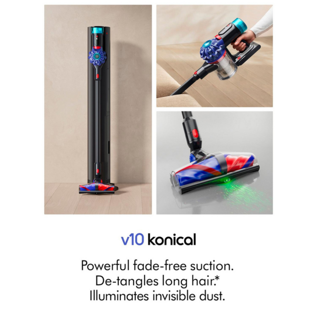 Dyson V10KONICALNEW V10 Konical Vacuum Cleaner + Auto-Empty Dok - Vinca/Black