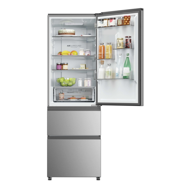 Haier HTR3618DNMG 59.5CM 60/40 Fridge Freezer - Silver