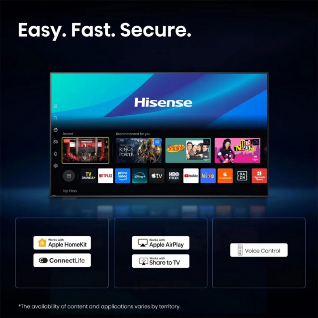 Hisense 43E7STUK PRO 43inch 4K UHD Hi-QLED Smart TV - Black