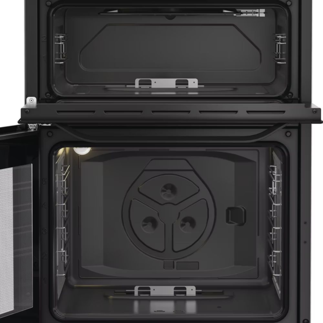 Hotpoint HTG6GDCB1 60cm Gas Freestanding Lidded Twin Cooker - Black