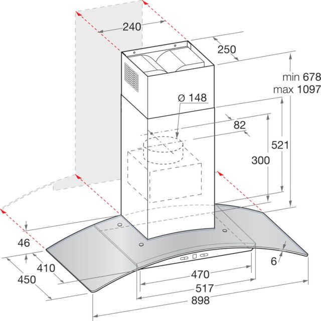 Hotpoint PHGC94FLMX 90cm Chimney Cooker Hood - Stainless Steel
