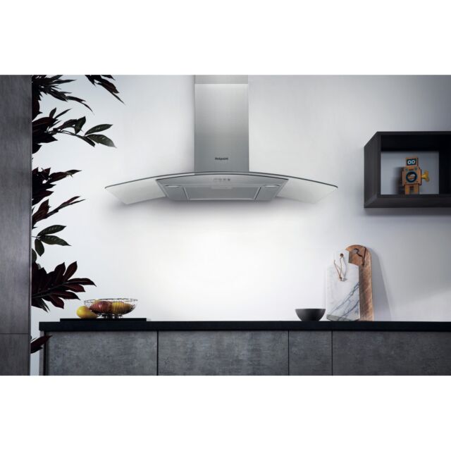 Hotpoint PHGC94FLMX 90cm Chimney Cooker Hood - Stainless Steel