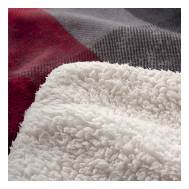 Imetec 400000286 Deluxe Heated Sherpa Fleece Throw - Tartan/White