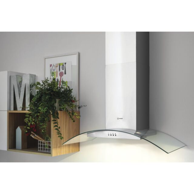 Indesit IHGC65LMX 60cm Chimney Cooker Hood - Stainless Steel