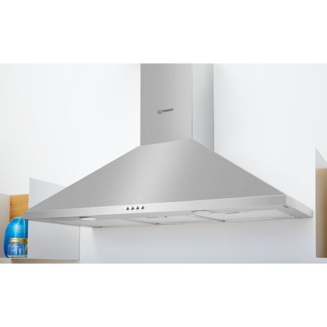 Indesit IHPC95LMX 90cm Chimney Cooker Hood - Stainless Steel