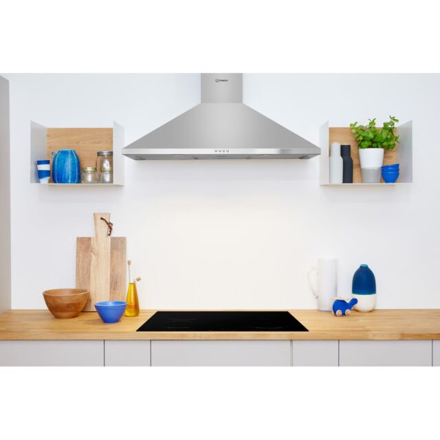 Indesit IHPC95LMX 90cm Chimney Cooker Hood - Stainless Steel