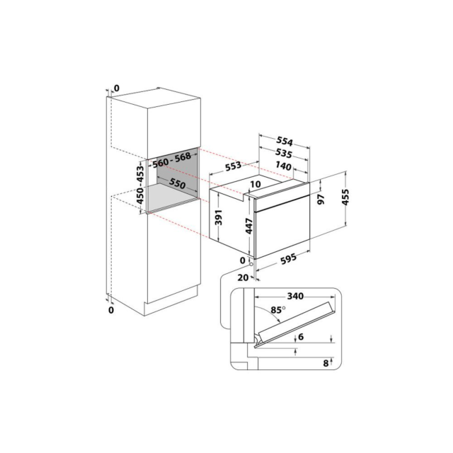 Indesit IP252RXUK 40L Built-In Microwave - Stainless Steel 