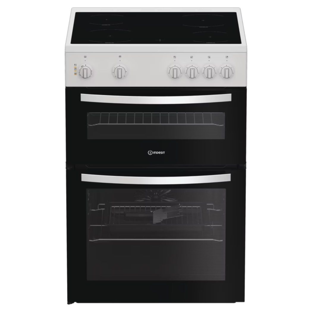 Indesit ITE6VMW 60cm Electric Freestanding Twin Cooker - White