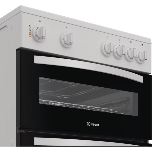 Indesit ITE6VMW 60cm Electric Freestanding Twin Cooker - White