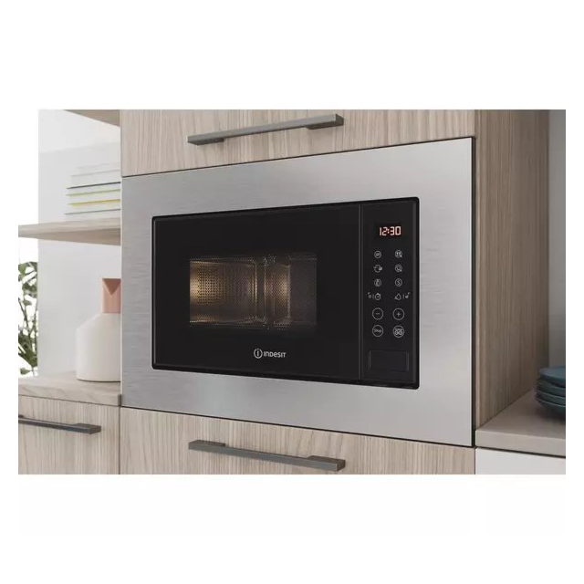 Indesit Push&Go MWI120GX Built In Microwave with Grill - Stainless Steel