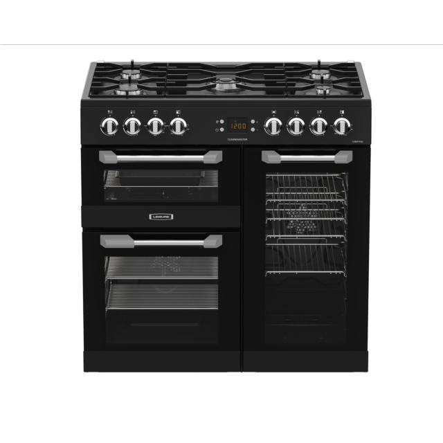 Leisure CS90F530K 90cm Dual Fuel Rangecooker with Triple Oven and Gas Hob - Black