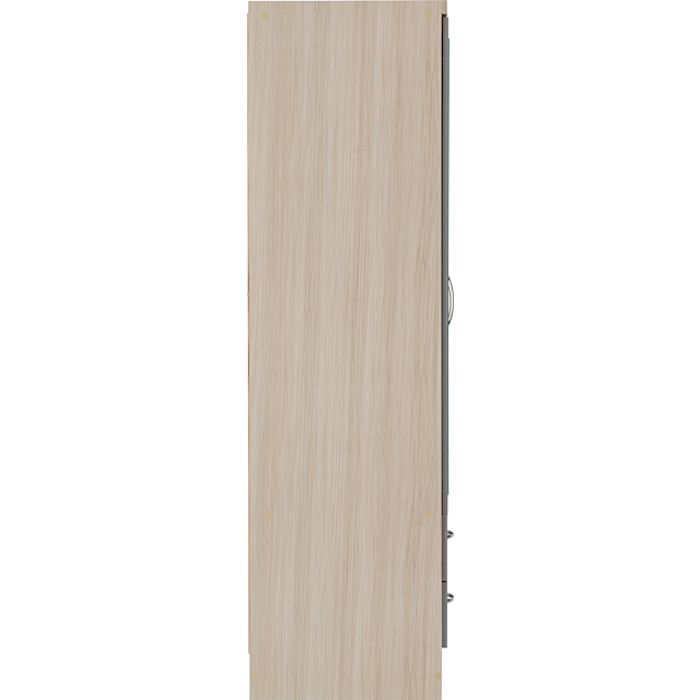 Lisdorat 100-101-075 NEVADA 4 DOOR 2 DRAWER MIRRORED WARDROBE - GREY GLOSS/LIGHT OAK EFFECT VENEER