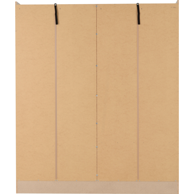 Lisdorat 100-101-075 NEVADA 4 DOOR 2 DRAWER MIRRORED WARDROBE - GREY GLOSS/LIGHT OAK EFFECT VENEER