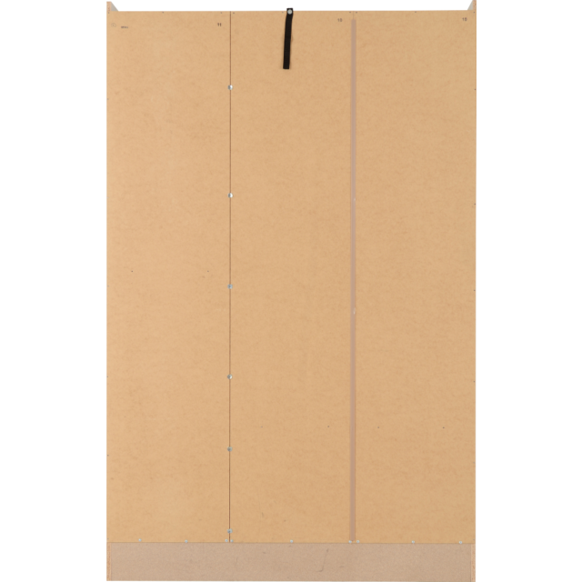 Lisdorat 100-101-077 NEVADA 3 DOOR 2 DRAWER MIRRORED WARDROBE - GREY GLOSS/LIGHT OAK EFFECT VENEER