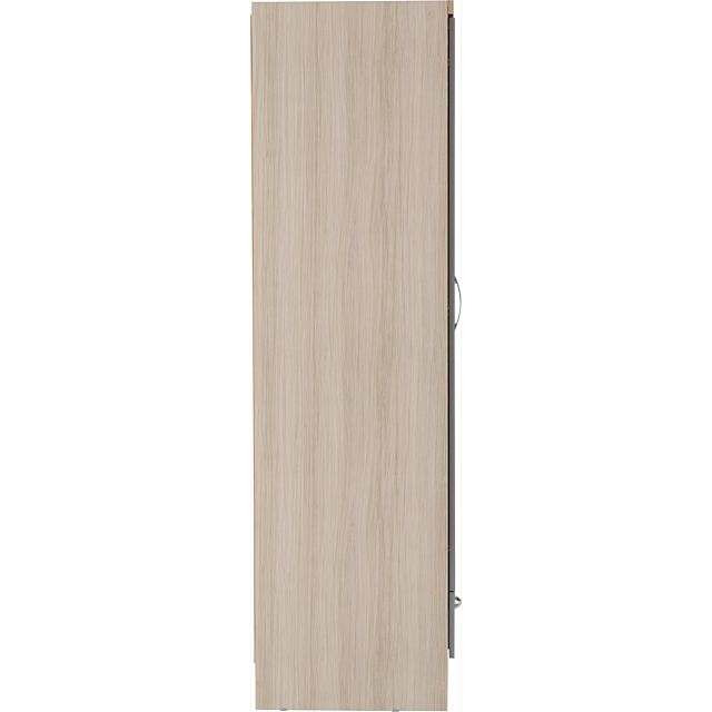 Lisdorat 100-101-085 NEVADA MIRRORED 2 DOOR 1 DRAWER WARDROBE - GREY GLOSS/LIGHT OAK EFFECT VENEER