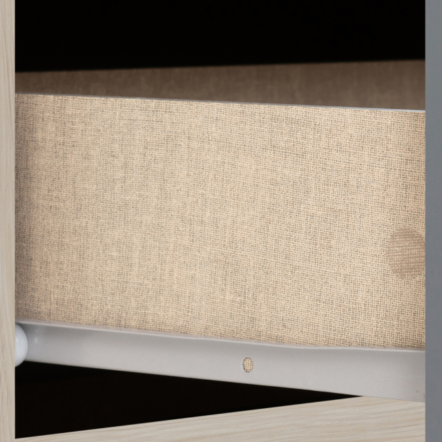 Lisdorat 100-101-103 NEVADA 5 DRAWER LOW WARDROBE - GREY GLOSS/LIGHT OAK EFFECT VENEER