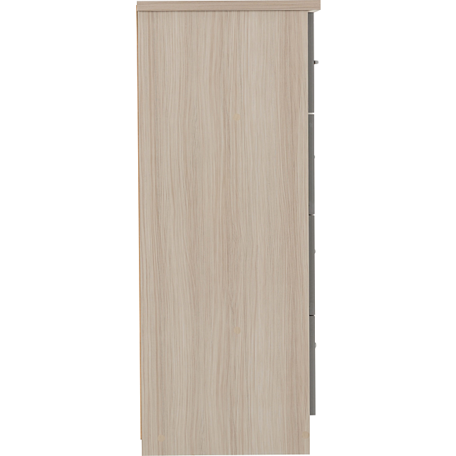 Lisdorat 100-101-103 NEVADA 5 DRAWER LOW WARDROBE - GREY GLOSS/LIGHT OAK EFFECT VENEER