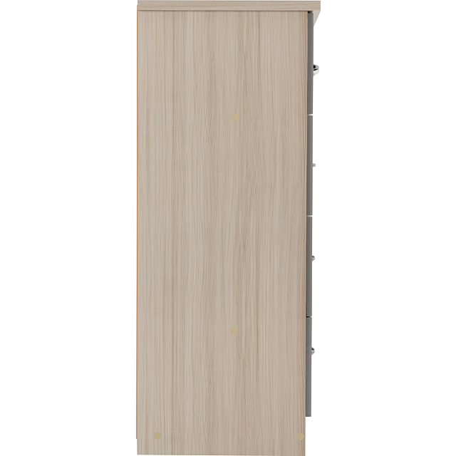 Lisdorat 100-102-089 NEVADA 3+2 DRAWER CHEST - GREY GLOSS/LIGHT OAK EFFECT VENEER