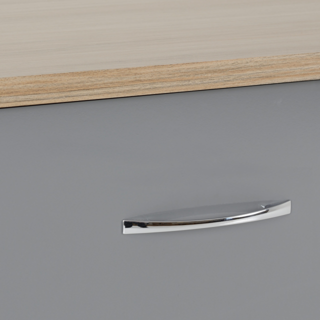 Lisdorat 100-102-103 NEVADA 6 DRAWER CHEST - GREY GLOSS/LIGHT OAK EFFECT VENEER