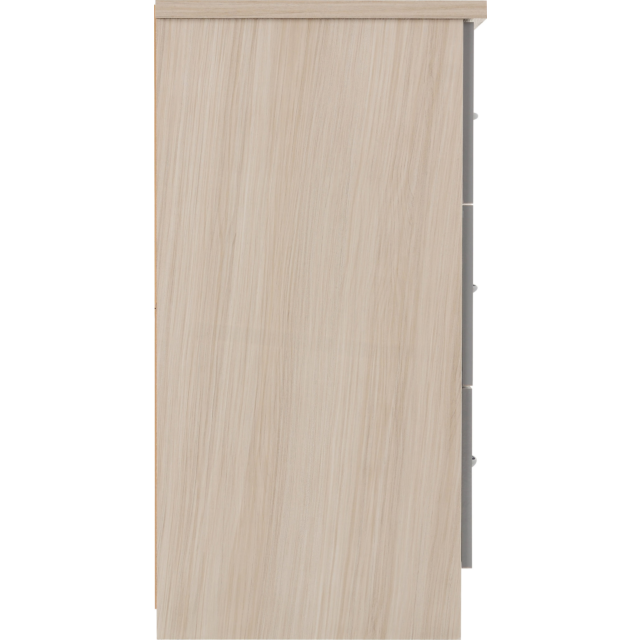 Lisdorat 100-102-103 NEVADA 6 DRAWER CHEST - GREY GLOSS/LIGHT OAK EFFECT VENEER