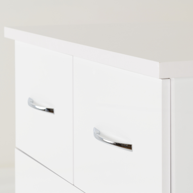 Lisdorat 100-102-106 NEVADA 3+2 DRAWER CHEST - WHITE GLOSS
