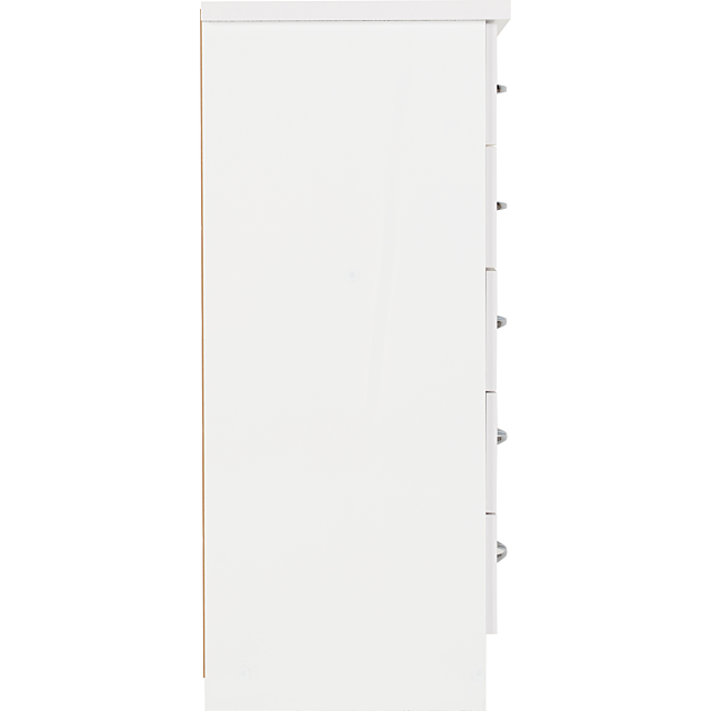 Lisdorat 100-102-108 NEVADA 5 DRAWER NARROW CHEST - WHITE GLOSS