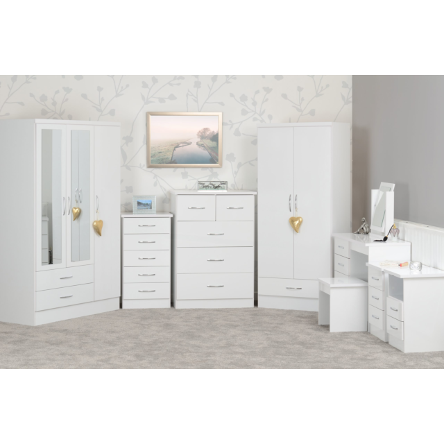 Lisdorat 100-102-109 NEVADA 6 DRAWER CHEST - WHITE GLOSS