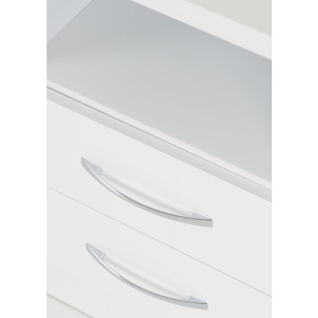 Lisdorat 100-103-058 NEVADA 2 DRAWER BEDSIDE - WHITE GLOSS