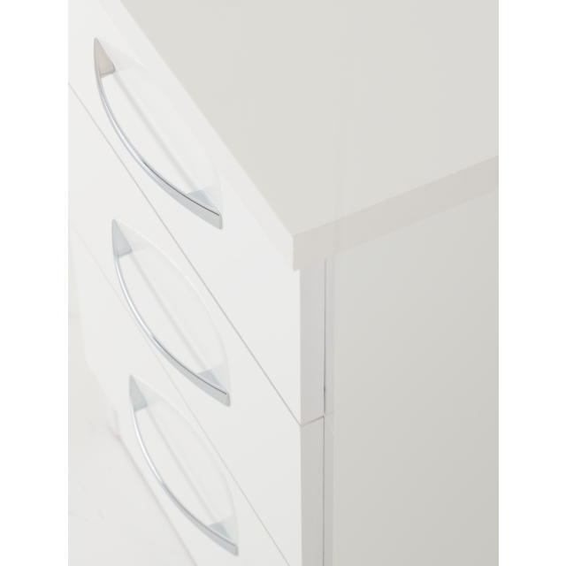 Lisdorat 100-103-059 NEVADA 3 DRAWER BEDSIDE - WHITE GLOSS