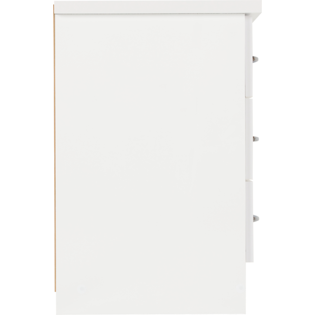 Lisdorat 100-103-059 NEVADA 3 DRAWER BEDSIDE - WHITE GLOSS
