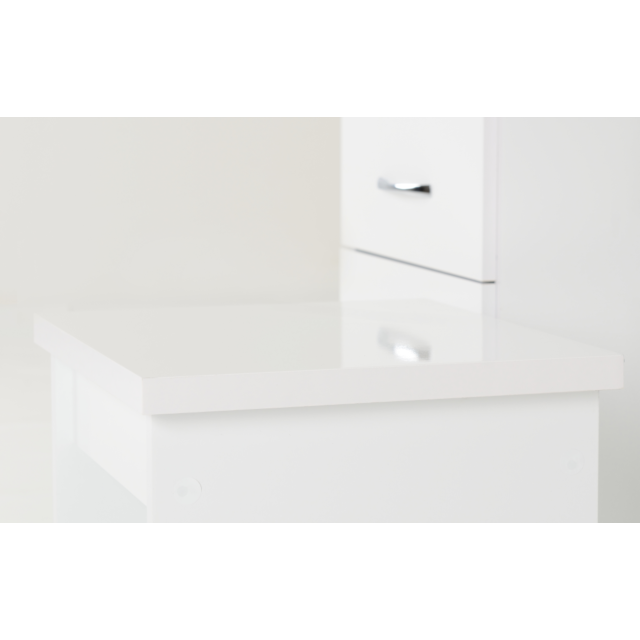Lisdorat 100-105-017 NEVADA 4 DRAWER DRESSING TABLE SET - WHITE GLOSS