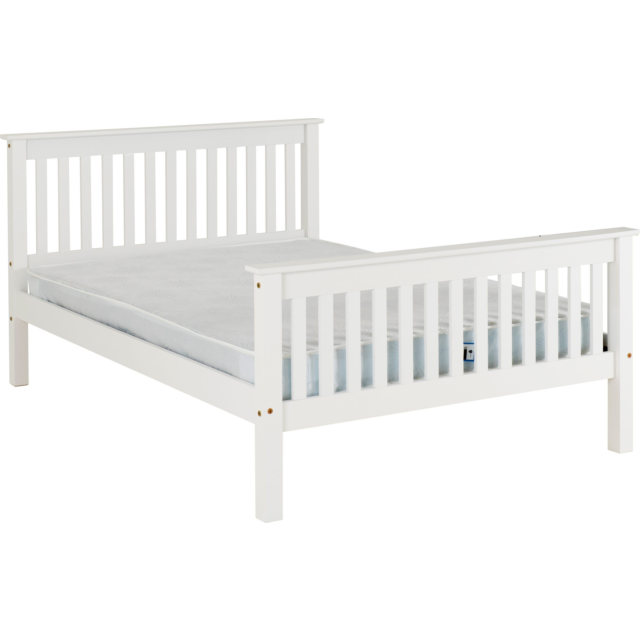 Lisdorat 200-203-027 MONACO 4'6inch BED HIGH FOOT END - WHITE