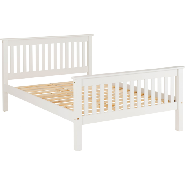 Lisdorat 200-203-027 MONACO 4'6inch BED HIGH FOOT END - WHITE