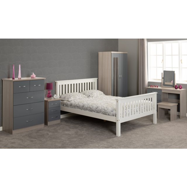 Lisdorat 200-203-027 MONACO 4'6inch BED HIGH FOOT END - WHITE