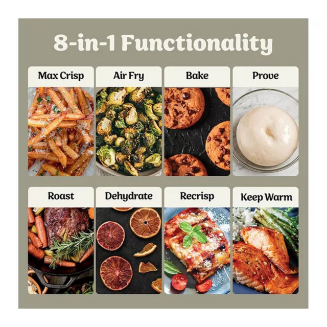 Ninja DD102UKIV2 Dual Zone 8-in-1 Function Glass Air Fryer - Bone