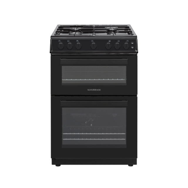 NordMende CTG62LPGBK 60cm LPG Gas Twin Cavity Cooker - Black