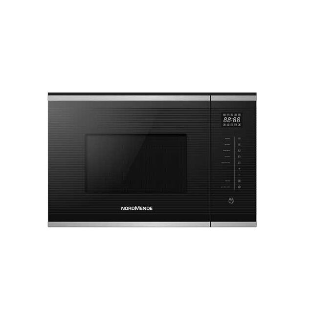 NordMende NM25IX Built In Microwave and Grill - Black Glass and Stainless Steel