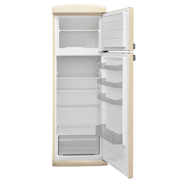 NordMende RET351C 60.5CM 70/30 Freestanding Tall Retro Fridge Freezer - Gloss Cream