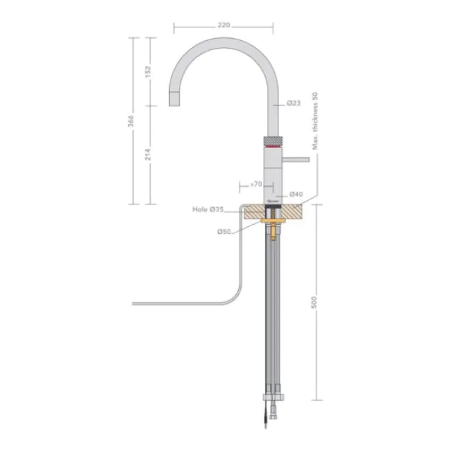 Quooker 2.2FRRVS Combi 2.2 Fusion Round - Stainless Steel