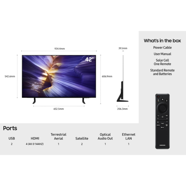 Samsung QE42S93FAEXXU 42inch 4K UHD OLED Smart TV - Graphite Black