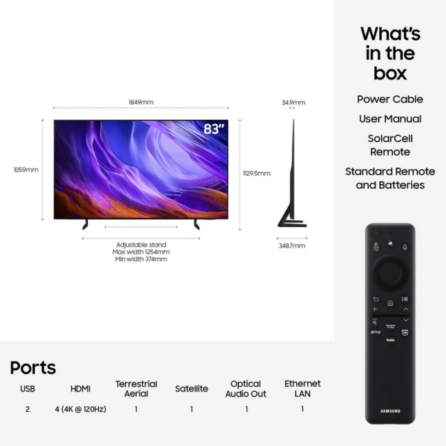 Samsung QE83S85HAEXXU 83inch OLED AI Smart TV