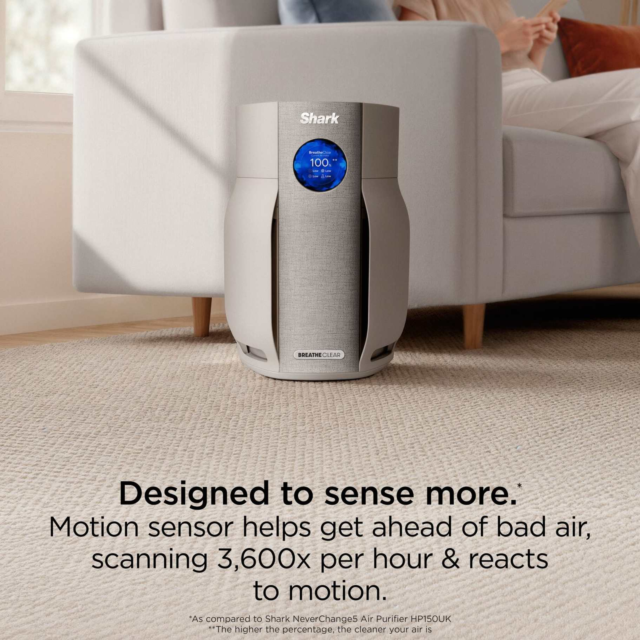 Shark HP162UK BreatheClear with NeverChange6 Air Purifier - Dove