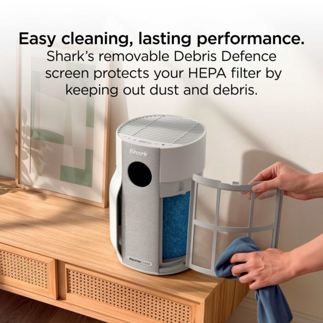 Shark HP162UK BreatheClear with NeverChange6 Air Purifier - Dove