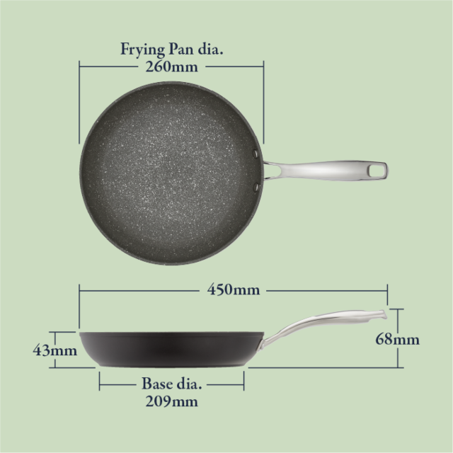 Stellar SP26 Rocktanium, 26cm Frying Pan, Non-Stick - Grey