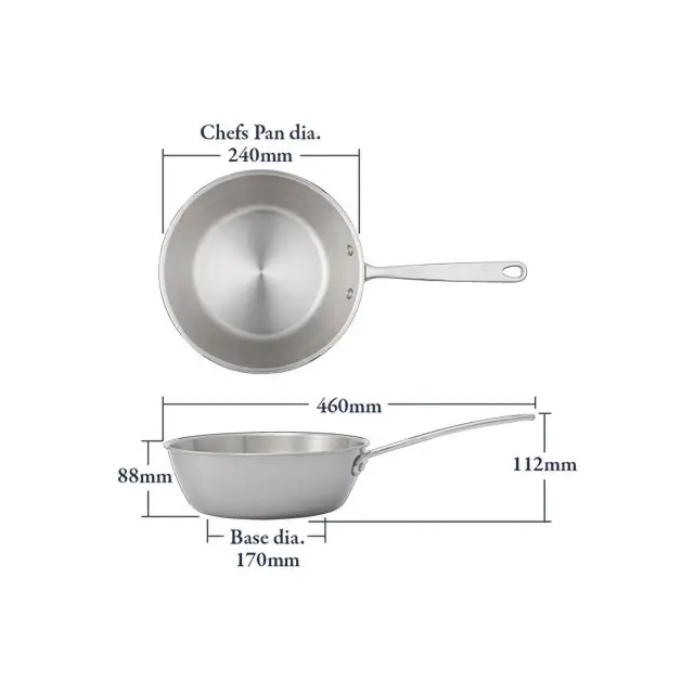 Stellar STP48 2.0L 24CM Chefs Pan - Stainless Steel 